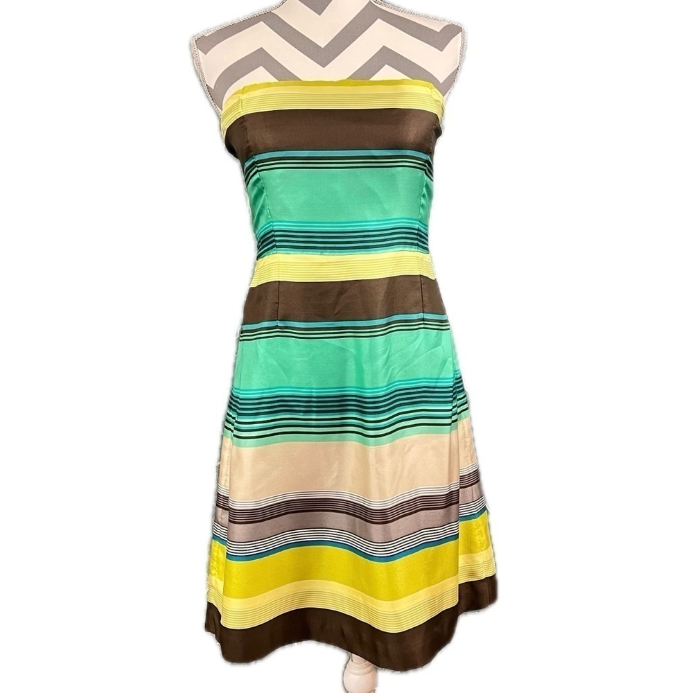 Banana Republic Silk Strapless Striped Dress - Size 4 - Picture 2 of 10